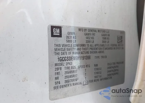 2017 Chevrolet Colorado Z71 z USA, uszkodzony, nr VIN 1GCGSDEN6H1191398